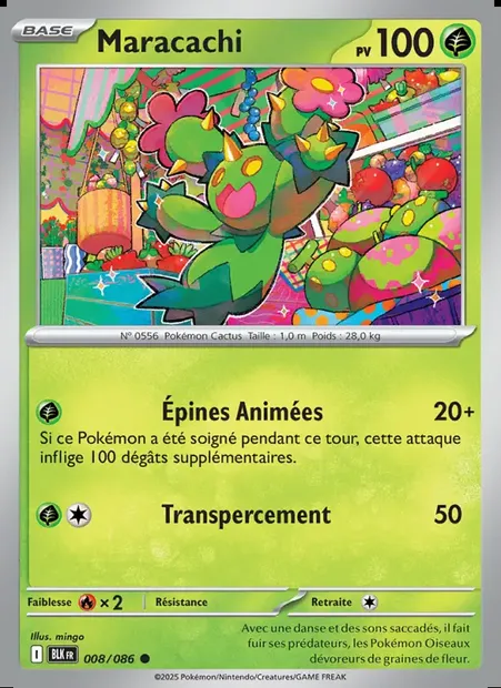 Maracachi, carte Pokémon BLK 008 — extension Foudre Noire