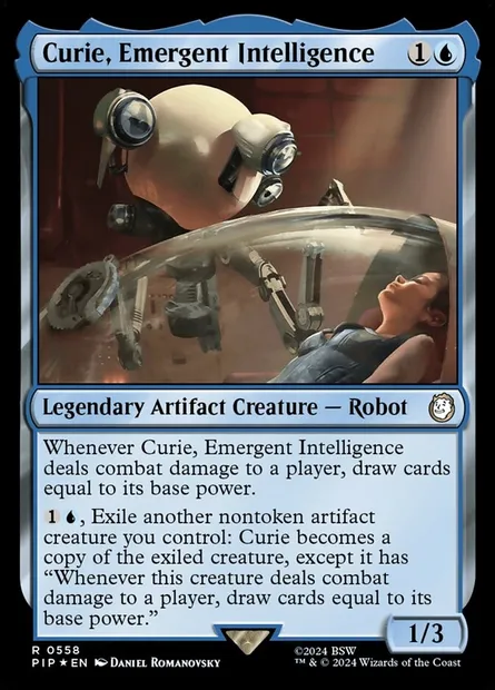 Curie, Emergent Intelligence, Magic card PIP 558 — Fallout set
