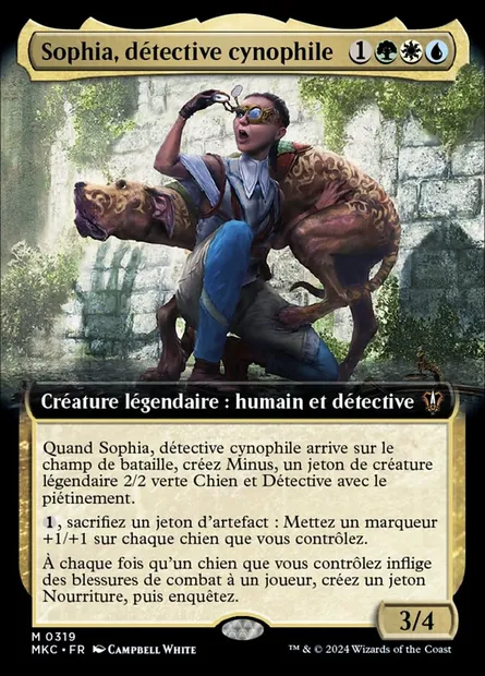 Sophia, détective cynophile, carte Magic MKC 319 — extension Murders at Karlov Manor Commander