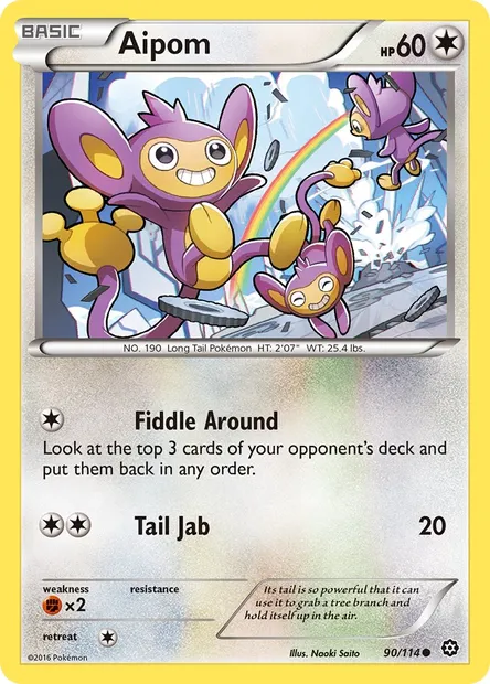 Aipom, Pokémon card STS 90 — Steam Siege set