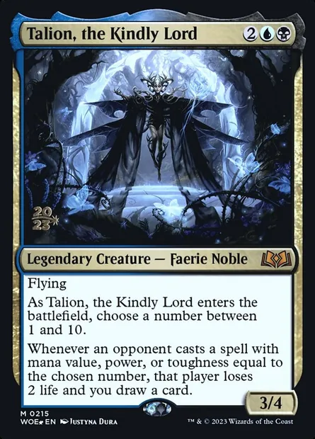Talion, the Kindly Lord, Magic card PWOE 215s — Wilds of Eldraine Promos set