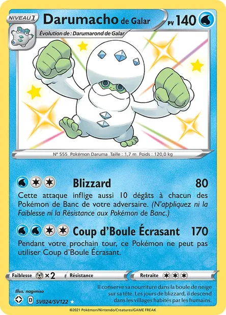 Darumacho de Galar, carte Pokémon SHF SV024 — extension Destinées Radieuses