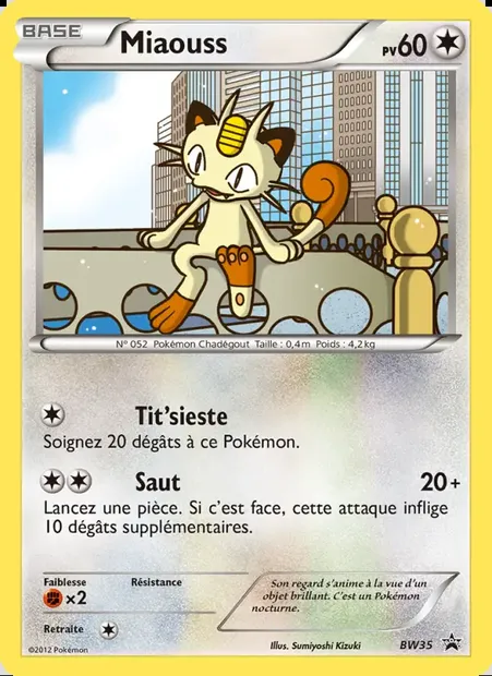 Miaouss, carte Pokémon BW 35 — extension Promo BW