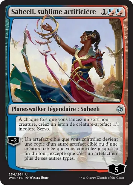 Saheeli, sublime artificière, carte Magic WAR 234 — extension La guerre des Planeswalkers
