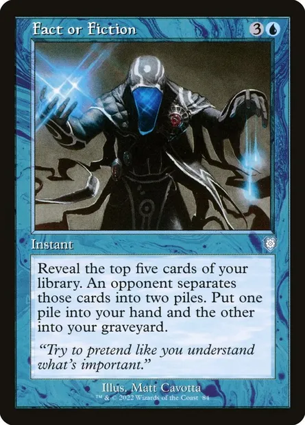 Fact or Fiction, Magic card BRC 84 — The Brothers' War Commander set