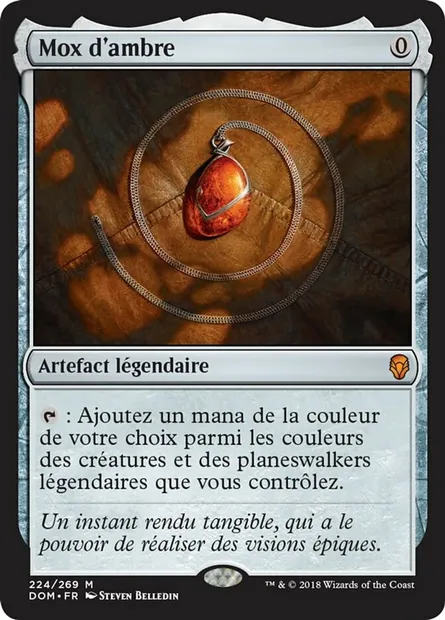 Mox d'ambre, carte Magic DOM 224 — extension Dominaria