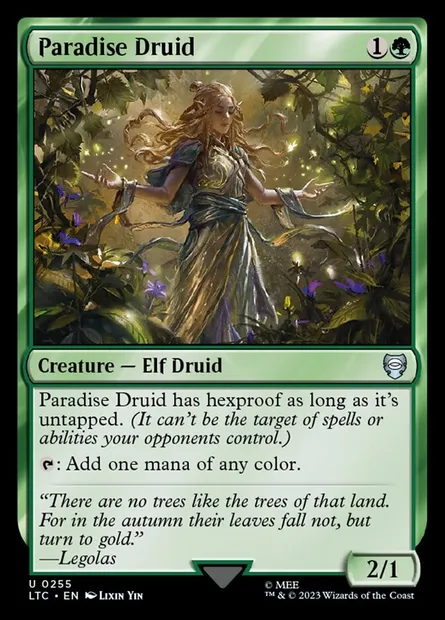 Paradise Druid, Magic card LTC 255 — Tales of Middle-earth Commander set