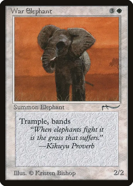 War Elephant, carte Magic ARN 11 — extension Arabian Nights