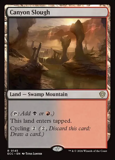 Canyon Slough, Magic card ECC 145 — Lorwyn Eclipsed Commander set