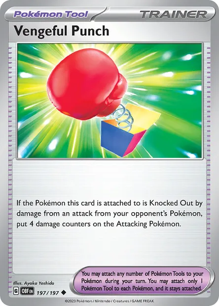 Vengeful Punch, Pokémon card OBF 197 — Obsidian Flames set