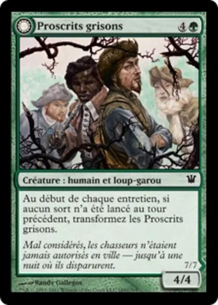 Proscrits grisons // Libertins Krallenhorde, carte Magic ISD 185 — extension Innistrad