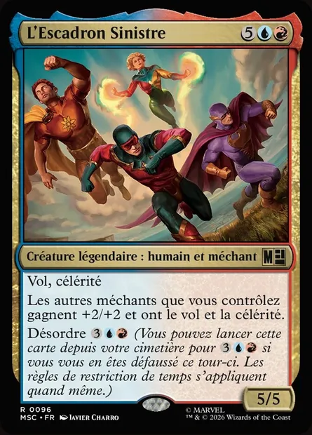 L'Escadron Sinistre, carte Magic MSC 96 — extension Marvel Super Heroes Commander