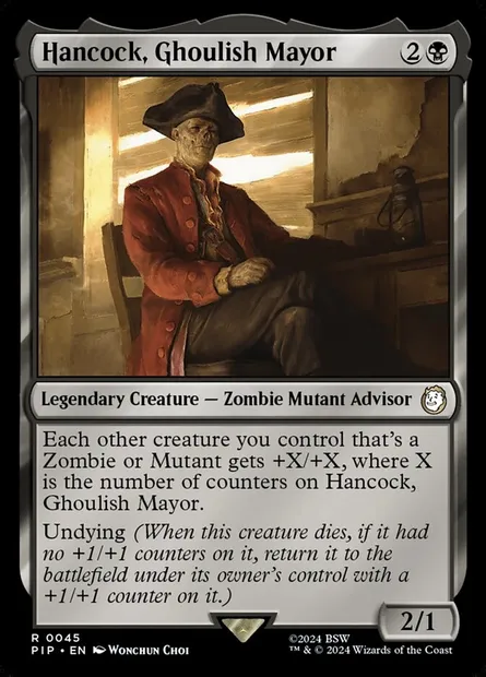 Hancock, Ghoulish Mayor, Magic card PIP 45 — Fallout set
