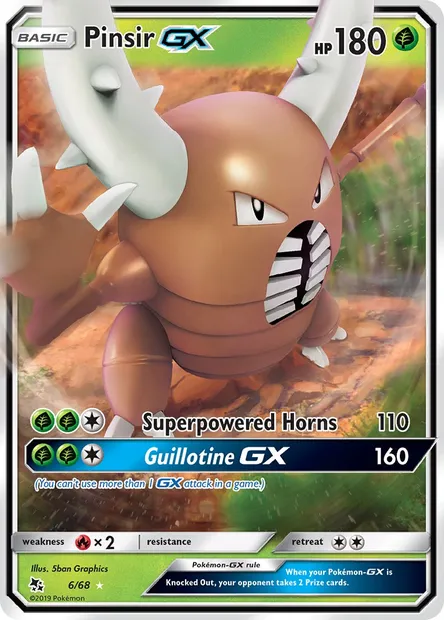Pinsir GX, Pokémon card HIF 6 — Hidden Fates set