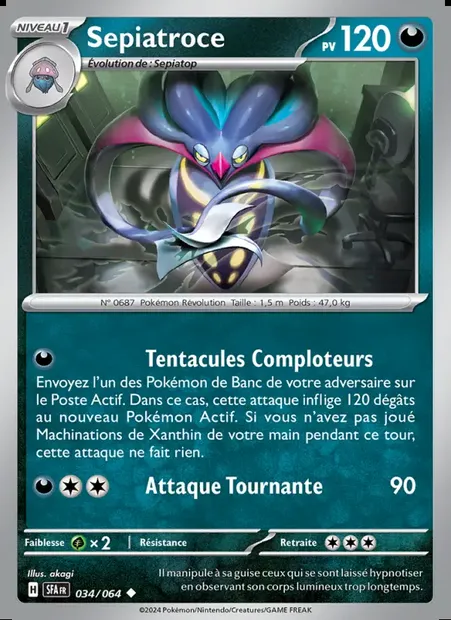 Sepiatroce, carte Pokémon SFA 034 — extension Fable Nébuleuse