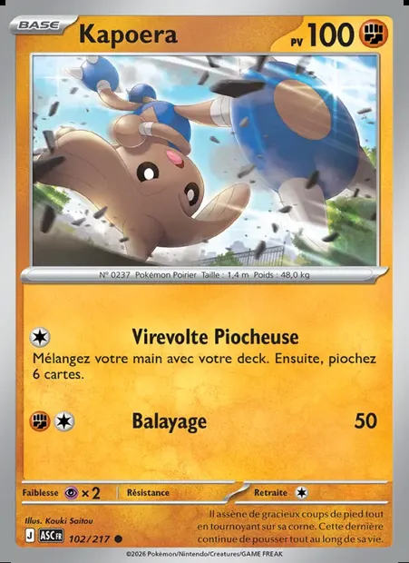 Kapoera, carte Pokémon ASC 102 — extension Héros Transcendants