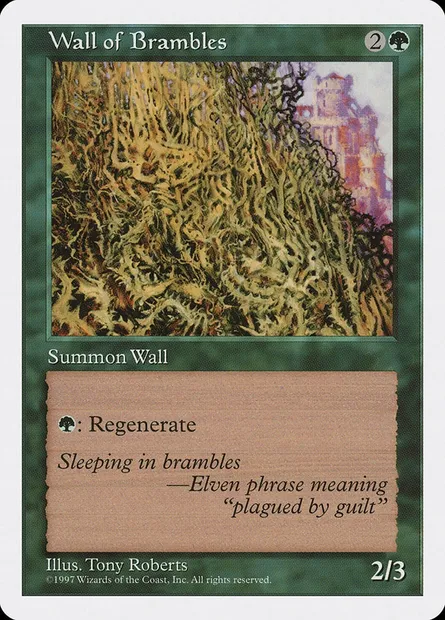 Mur de ronces, carte Magic 5ED 338 — extension Cinquième Edition