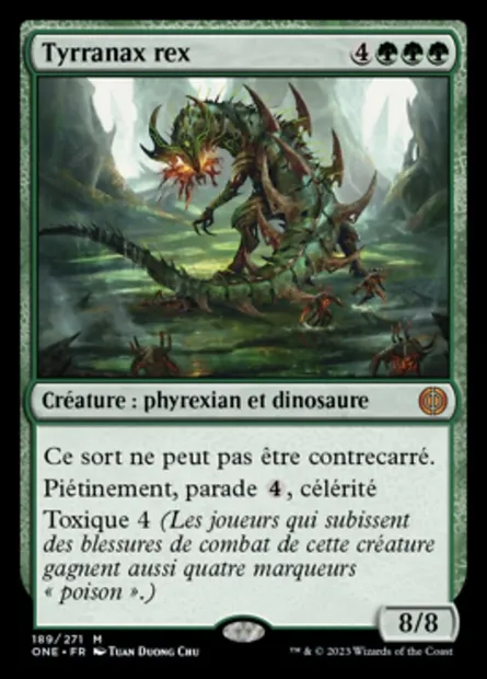 Tyrranax rex, carte Magic ONE 189 — extension Tous Phyrexians