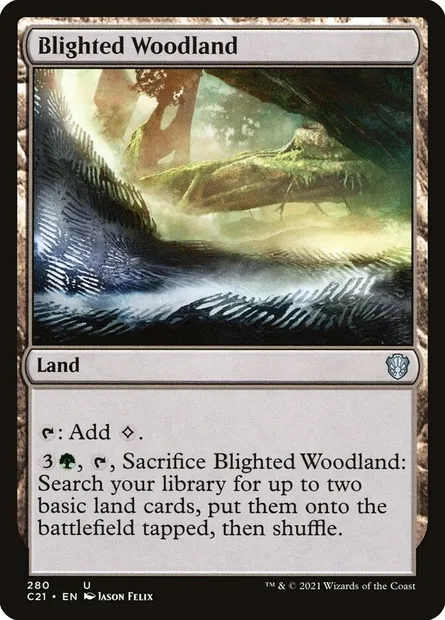 Blighted Woodland, Magic card C21 280 — Commander 2021 set