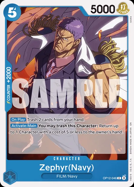 Zephyr(Navy), One Piece card OP12-046 — LEGACY OF THE MASTER set