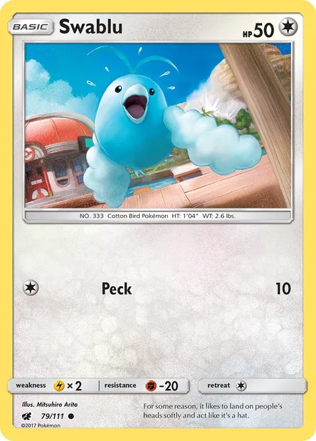Swablu, Pokémon card CIN 79 — Crimson Invasion set