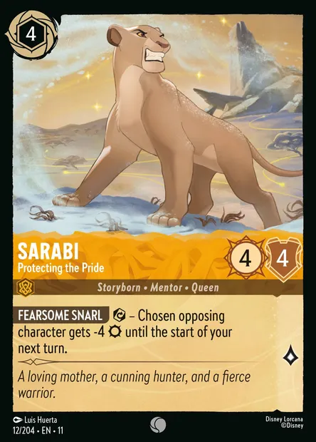 Sarabi - Protecting the Pride, Disney Lorcana card CH11-012 — Winterspell set