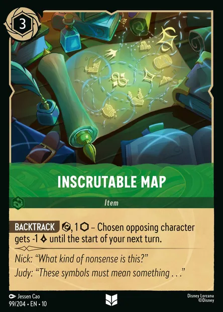 Inscrutable Map, Disney Lorcana card CH10-099 — Whispers in the Well set