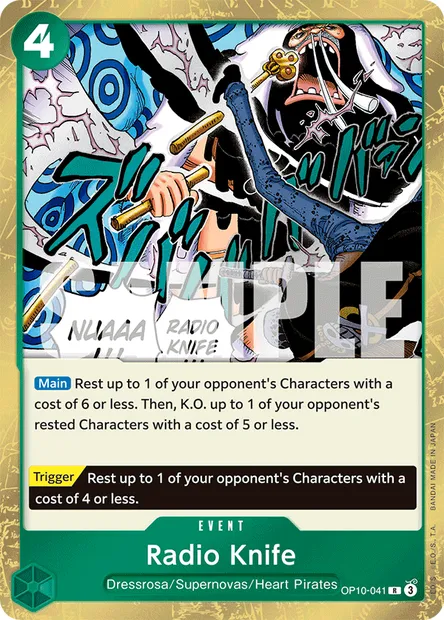 Radio Knife, One Piece card OP10-041 — ROYAL BLOOD set