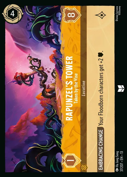 Rapunzel's Tower - Taken by the Vine, Disney Lorcana card CH13-037 — Attack of the Vine! set