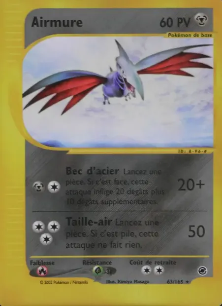 Airmure, carte Pokémon EX 63 — extension Expedition