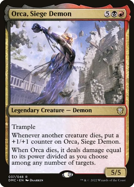 Orca, Siege Demon, Magic card DMC 37 — Dominaria United Commander set