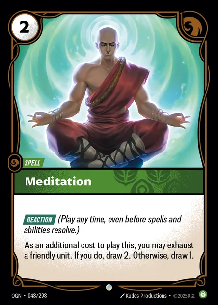 Meditation, carte Riftbound OGN 048 — extension Origins