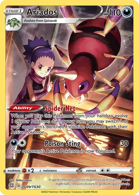 Ariados, Pokémon card BRS TG09 — Brilliant Stars set