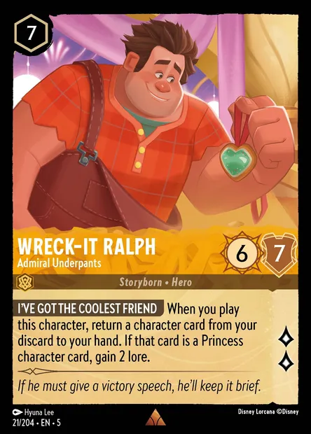 Wreck-It Ralph - Admiral Underpants, Disney Lorcana card CH5-021 — Shimmering Skies set