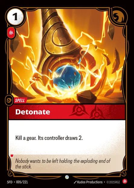 Detonate, Riftbound card SFD 005 — Spiritforged set