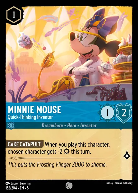 Minnie Mouse - Quick-Thinking Inventor, Disney Lorcana card CH5-152 — Shimmering Skies set