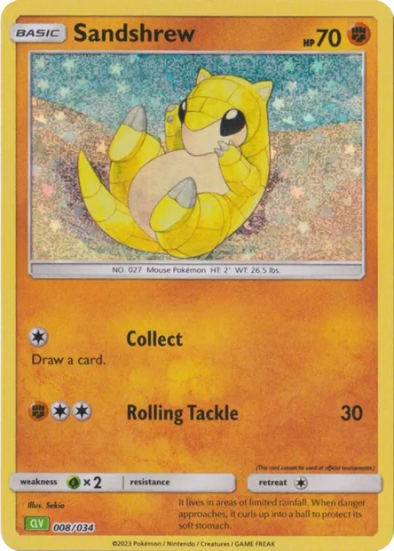 Sabelette, carte Pokémon CLV 008 — extension Pokémon TCG Classic: Venusaur & Lugia ex Deck