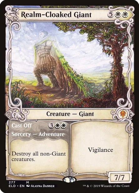 Realm-Cloaked Giant // Cast Off, Magic card ELD 277 — Throne of Eldraine set