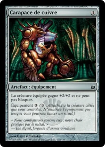 Carapace de cuivre, carte Magic MBS 102 — extension Mirrodin assiégé