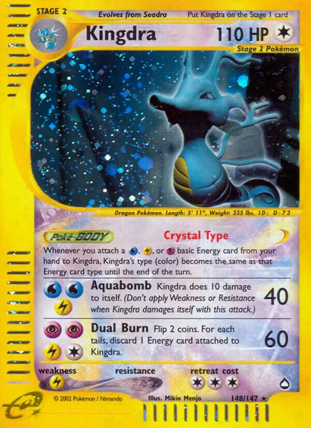 Kingdra, Pokémon card AQ 148 — Aquapolis set