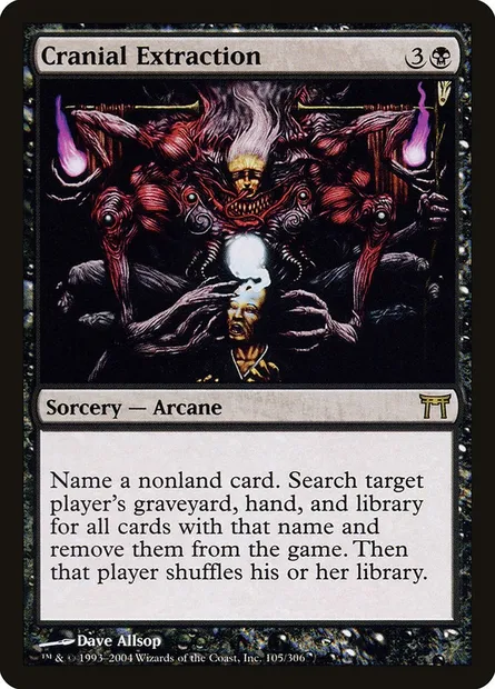 Extraction crânienne, carte Magic CHK 105 — extension Guerriers de Kamigawa