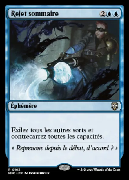 Rejet sommaire, carte Magic M3C 193 — extension Modern Horizons 3 Commander