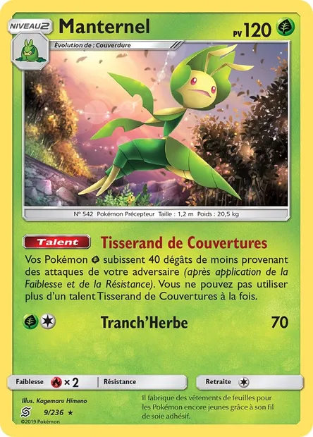 Manternel, carte Pokémon UNM 9 — extension Harmonie des Esprits