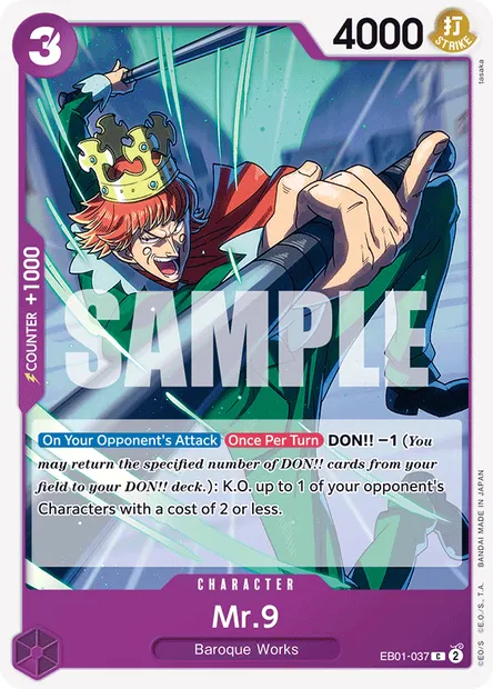 Mr. 9, carte One Piece EB01-037 — extension MEMORIAL COLLECTION