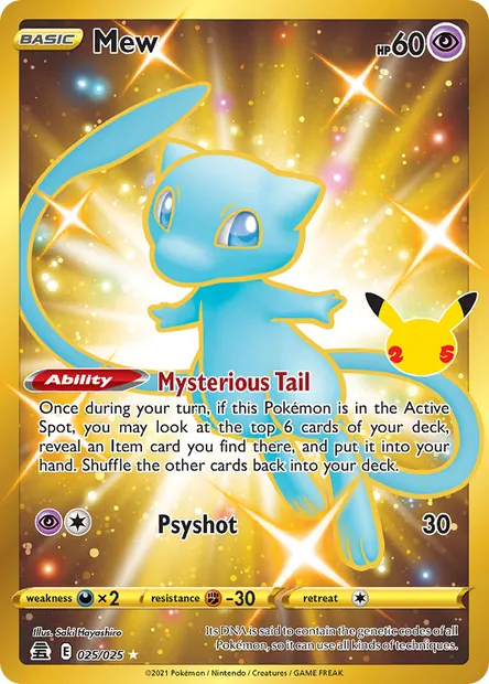 Mew, Pokémon card CEL 25 — Celebrations set