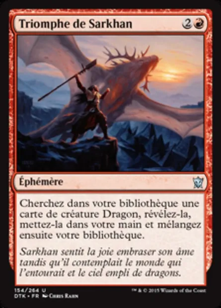 Triomphe de Sarkhan, carte Magic DTK 154 — extension Les Dragons de Tarkir