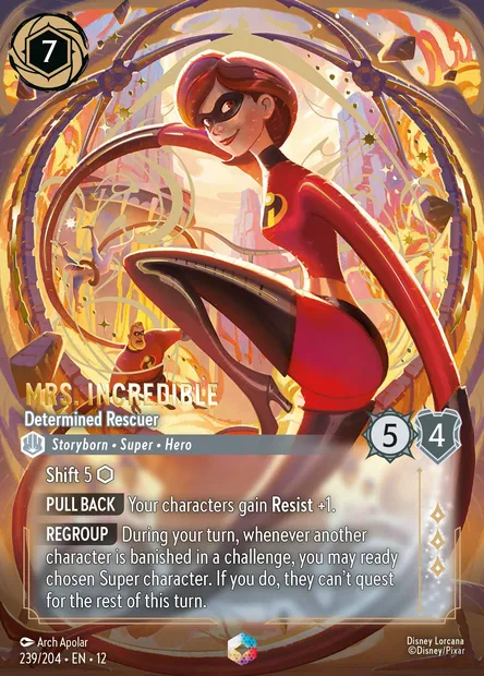 Mrs. Incredible - Determined Rescuer, Disney Lorcana card CH12-239 — Wilds Unknown set