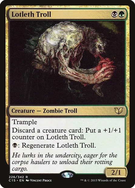 Lotleth Troll, Magic card C15 226 — Commander 2015 set