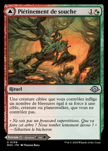 Piétinement de souche // Clairière de brûlesaules, carte Magic MH3 259 — extension Modern Horizons 3