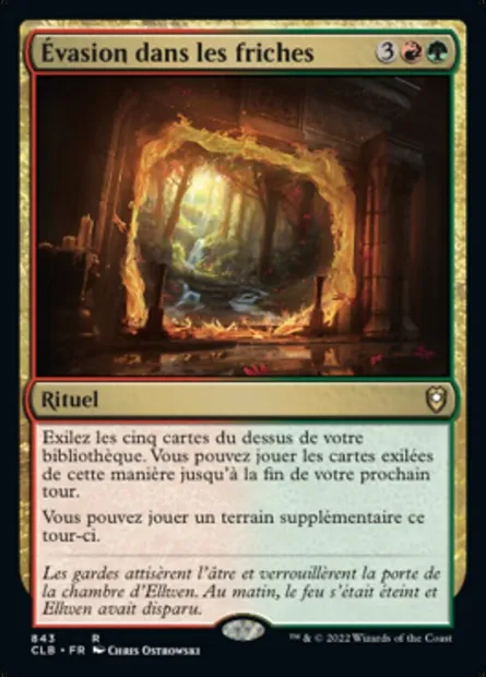 Évasion dans les friches, carte Magic CLB 843 — extension Commander Légendes : la bataille de la Porte de Baldur